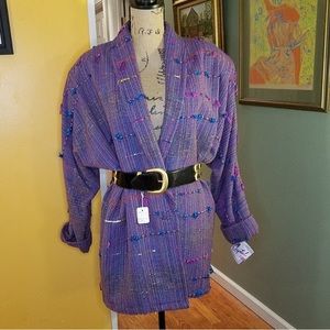 Vintage 80'sCrystal Columbian handwoven blazer NWT